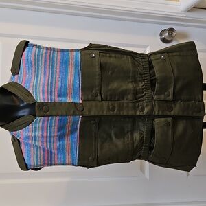 RACHEL ROY Multicolor Striped Top Vest Coat Jacket - LARGE NEW